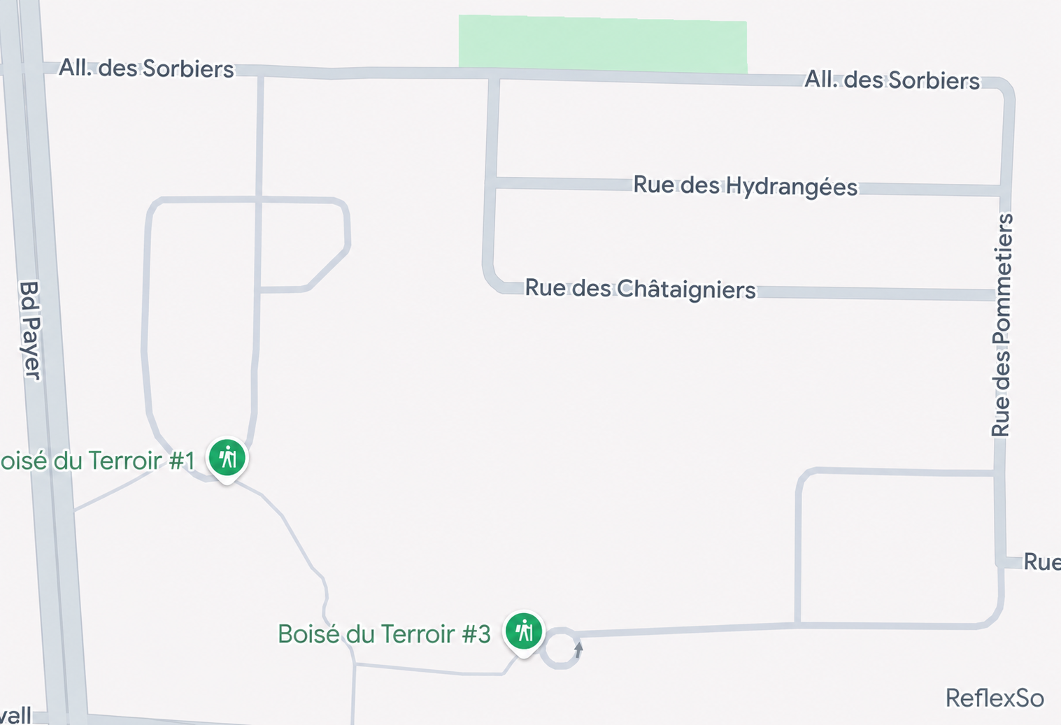 Carte du secteur desservi par Les Bros du Gazon